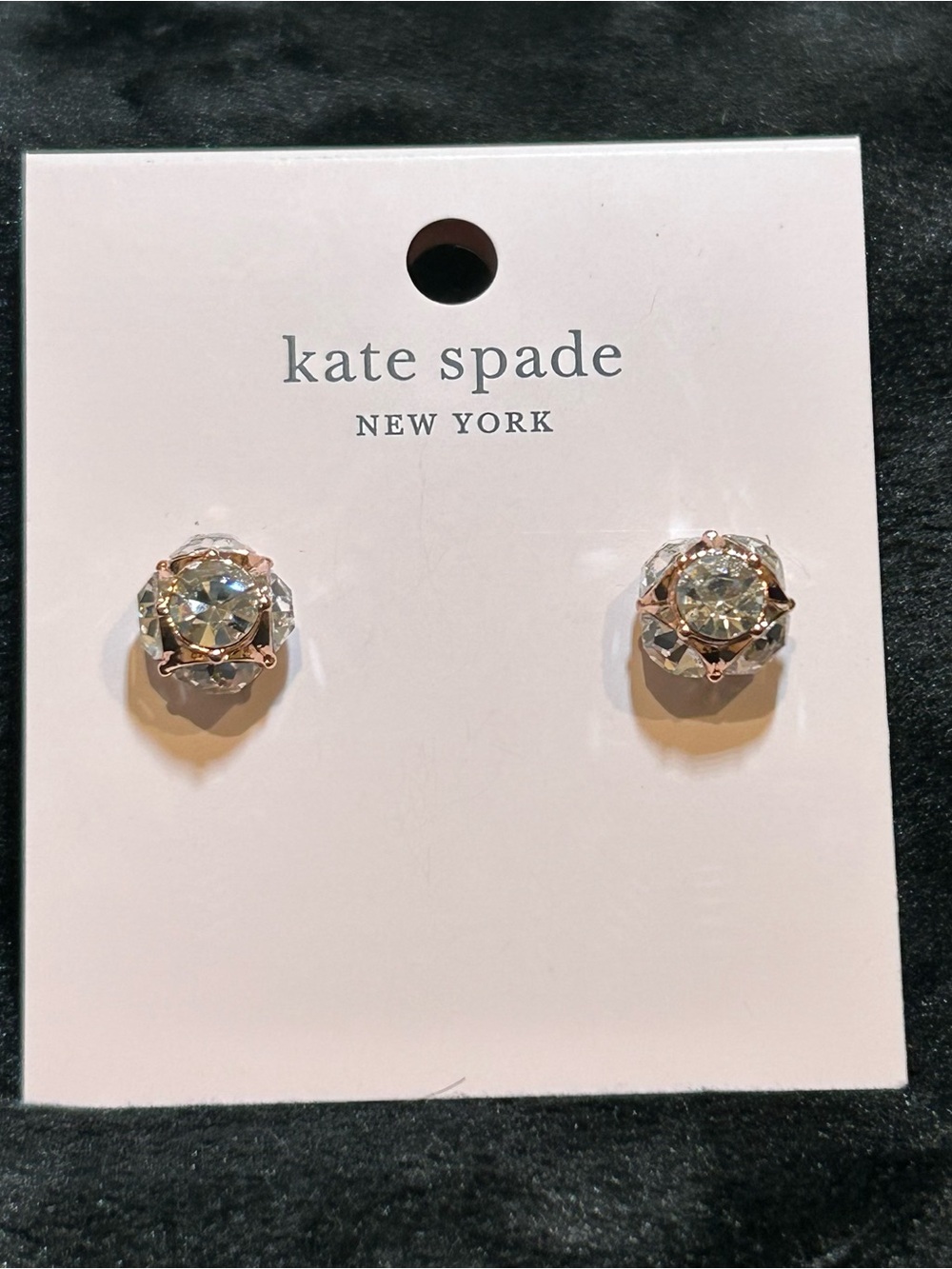 kate spade New York Lady Marmalade Studs Clear Crystal Stud Earrings - Rose Gold